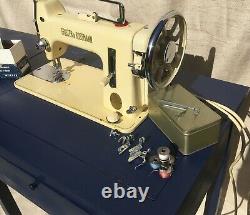 Frister Rossmann Heavy Duty vintage fold down electric sewing machine in cabinet