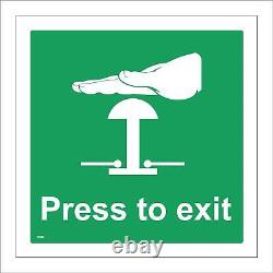 Fs256 Press To Exit Sign Automatic Button Push Electric Gate Workplace Unit Site