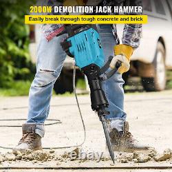 Heavy Duty 2000W Electric Demolition Jack Hammer Drill Concrete Breaker 2 Chisel