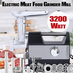 Heavy Duty 3200W Powerful Electric Grinder Mincer & Sausage Maker Machine Black