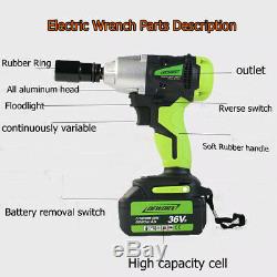 Heavy Duty 460Nm Electric Cordless 1/2Impact Wrench Gun Driver Tool Lithium-Ion