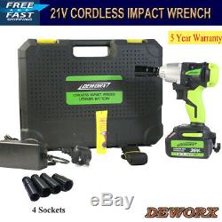 Heavy Duty 460Nm Electric Cordless 1/2Impact Wrench Gun Driver Tool Lithium-Ion