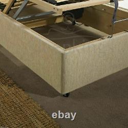 Heavy Duty Adjustable Electric Mobility Memory Bed In Chenille Plain Headboard