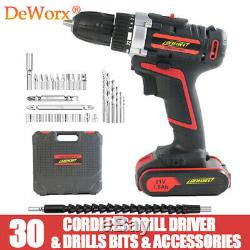 Heavy Duty Cordless Drill Screwdriver Electric Drill Fast ChargeR 21V Tool Set