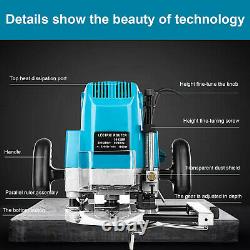 Heavy Duty Electric Plunge Router Variable Speed 1/2 1800w withSide Fence 240v