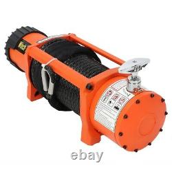 Heavy Duty Electric Recovery Winch 12V 13500lb Synthetic Rope 85 ft WIRELESS