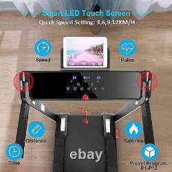 Heavy Duty Electric Treadmill Folding Running Machine Fitness withLED & Bluetooth