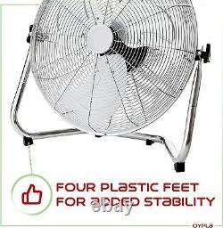 Heavy Duty High Power Chrome Pedestal Standing Fans Electric Tower Air For Home