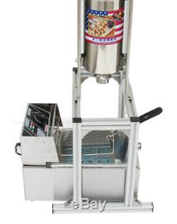 Heavy Duty Manual Vertical 5L Spanish Churrera Churros Machine Maker with 6L Fryer