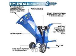 Hyundai HYCH7070E-2 Heavy Duty Electric Start Wood Chipper 4 Stroke Petrol 7hp