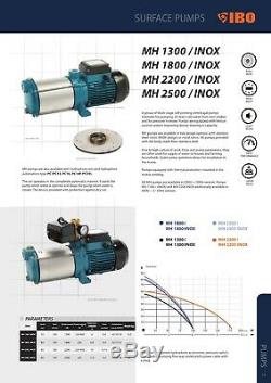 IBO 1 MH1300 INOX heavy duty water 2HP PUMP + pressure VESSEL 100L booster set