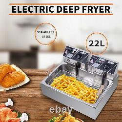 Large Deep Fryer Stainless Steel Electric Large Cylinder Single Deep Heavy Duty