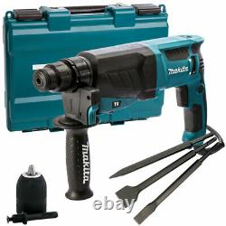 Makita HR2630 3 Mode SDS+ Rotary Hammer Drill 110V With Chuck & Chisel Set