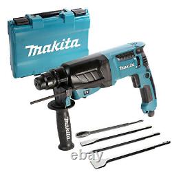 Makita HR2630 SDS Rotary Hammer Drill 3 Mode 26mm 240V With 4 Piece SDS Chise