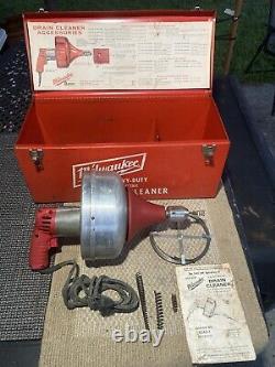 Milwaukee 0566-1 Snake Heavy Duty Drain Cleaner Power Tool Drill in Case