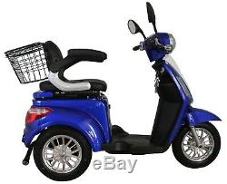 NEW 3 Wheeled Blue ZT500 20AH 500W Electric Mobility Scooter LED Display