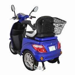 NEW 3 Wheeled Electric Mobility Scooter Blue ZT500 600W LED Display green power