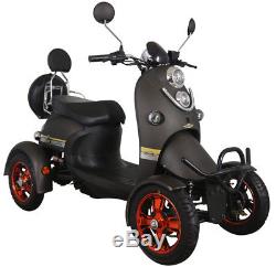 New 4 Wheeled Black Electric Mobility Scooter Eco 60V 100AH 600W Green Power