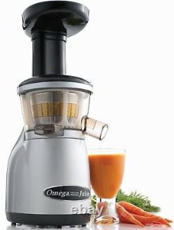Omega VRT350 Silver Heavy Duty Dual-Stage Vertical Single Auger Low Speed Juicer