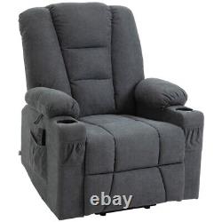 Oversized Electric Lift Chair Riser Grey Heavy Duty Recliner Elderly Aid Sofa
