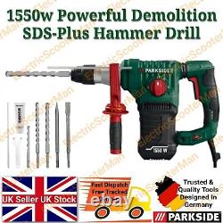 Parkside 1550W SDS-Plus Hammer Drill Powerful Demolition Tool Jackhammer