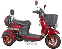 Red 3 Wheeled 60V 100AH 600W Electric Mobility Scooter FREE Delivery-Green Power
