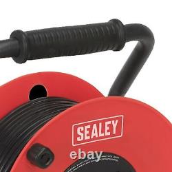 Sealey 4 Way Gang Socket Extension Heavy Duty 50m Cable Reel Electrical Lead