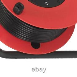 Sealey 4 Way Gang Socket Extension Heavy Duty 50m Cable Reel Electrical Lead