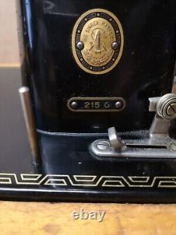Singer 215g Heavy Duty Electric Sewing Machine Like 201k Vintage Rare 1942