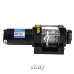 Steel Electric Winch 12v 4000lbs Steel Cable Heavy Duty Fairlead Remote Control