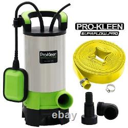 Submersible Water Pump Electric 1100W Dirty Clean Flood With 5M Heavy Duty Hose