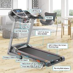 Treadmill 3.25HP Electric Motorised Running Machine with LED Display Heavy Duty UK