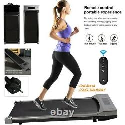 UK Treadmill Home Office Electric Walking Pad Cardio Running Machine Black&Grey