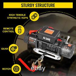 VEVOR Electric Recovery Winch 12V 13500LB Heavy Duty 4x4 Synthetic Rope