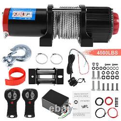 Vehpro Electric Winch 4500lb 12v Steel Cable Heavy Duty Boat 4x4 Pulley