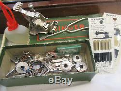 Vintage Electric Singer 201k Sewing Machine Heavy Duty Stitching Bentwood Case