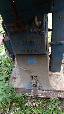 Vintage H. Williams & Son's London Lion Cast Iron Electric Heavy Duty Saw Bench