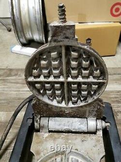 Vintage Malted Waffle Maker FS CARBON Rugged 1 Cast Iron Commercial Heavy-Duty