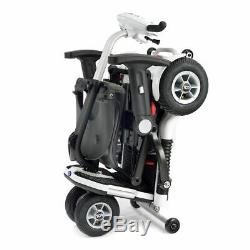 WHITE TGA Minimo Folding Boot Mobility Scooter With Lithium Battery + ARM RESTS