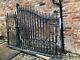 Wrought Iron Entrance Gates Black With Gold Tops Electric/manual Well Made