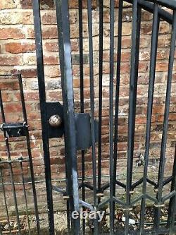 Wrought Iron Entrance Gates black with gold tops electric/manual well made