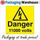 Ws051 Danger 11000 Volts Sign Electricity Shock Hazard Risk Danger High Voltage