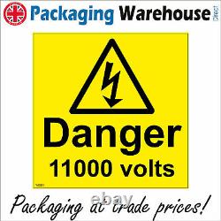Ws051 Danger 11000 Volts Sign Electricity Shock Hazard Risk Danger High Voltage