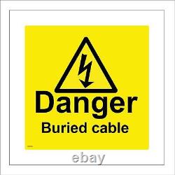 Ws066 Danger Buried Cable Sign Electricity Telephone Underground Live Wires