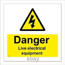 Ws080 Danger Live Electrical Equipment Sign Warning Shock Risk Hazard Wires