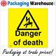 Ws092 Danger Of Death Sign Wire Shock Electricity Live Burn Warning Safety Volts