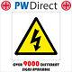Ws098 Electric Shock Sign Power Live Wire Cable Warning Safety Caution Death